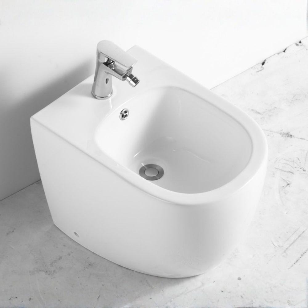 Bidet a pavimento ceramica colore bianco filo muro FB53B