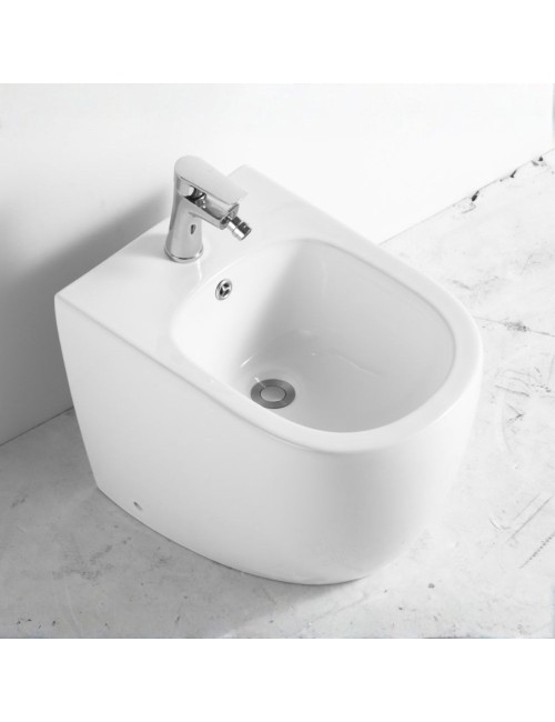 Bidet a pavimento ceramica colore bianco filo muro FB53B