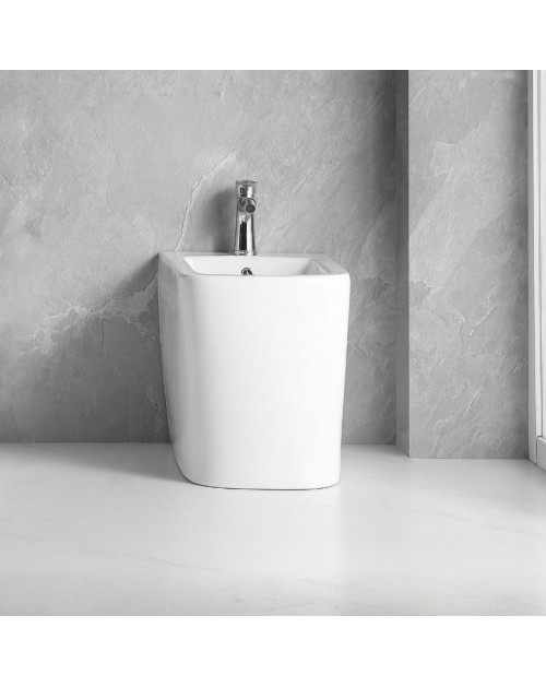 Bidet a pavimento ceramica colore bianco filo muro FB54D