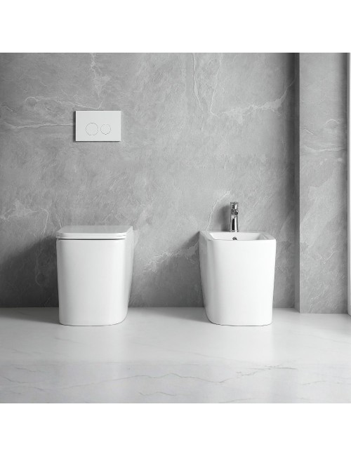 Bidet a pavimento ceramica colore bianco filo muro FB54D