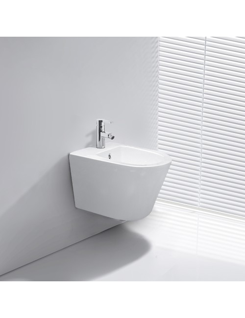 Bidet Sospeso YJ-1385 in Ceramica Bianco Lucido