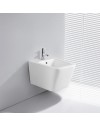 Bidet Sospeso YJ-1383 in Ceramica Bianco Lucido dal Design Squadrato