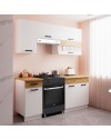 Cucina monoblocco Nina 180 cm bianco e rovere senza elettrodomestici