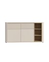 Madia Origin Core 2 ante 2 cassetti con vani a giorno 160 cm cashmere e dettaglio rovere
