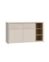 Madia Origin Core 2 ante 2 cassetti con vani a giorno 160 cm cashmere e dettaglio rovere