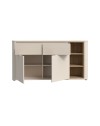 Madia Origin Core 2 ante 2 cassetti con vani a giorno 160 cm cashmere e dettaglio rovere