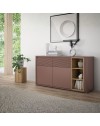 Madia Origin Core 2 ante 2 cassetti con vani a giorno 160 cm terracotta e dettaglio rovere
