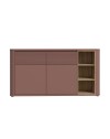 Madia Origin Core 2 ante 2 cassetti con vani a giorno 160 cm terracotta e dettaglio rovere