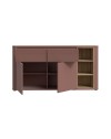 Madia Origin Core 2 ante 2 cassetti con vani a giorno 160 cm terracotta e dettaglio rovere