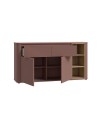 Madia Origin Core 2 ante 2 cassetti con vani a giorno 160 cm terracotta e dettaglio rovere