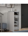 Mobile multiuso scarpiera 2 ante con 5 ripiani colore bianco e cemento Lucio 69x34x120H