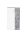 Mobile multiuso scarpiera 2 ante con 5 ripiani colore bianco e cemento Lucio 69x34x120H