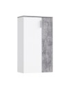 Mobile multiuso scarpiera 2 ante con 5 ripiani colore bianco e cemento Lucio 69x34x120H