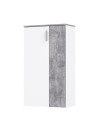 Mobile multiuso scarpiera 2 ante con 5 ripiani colore bianco e cemento Lucio 69x34x120H