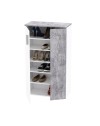 Mobile multiuso scarpiera 2 ante con 5 ripiani colore bianco e cemento Lucio 69x34x120H