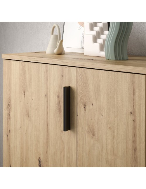 Mobile multiuso scarpiera 2 ante con 5 ripiani colore rovere Lucio 69x34x120H