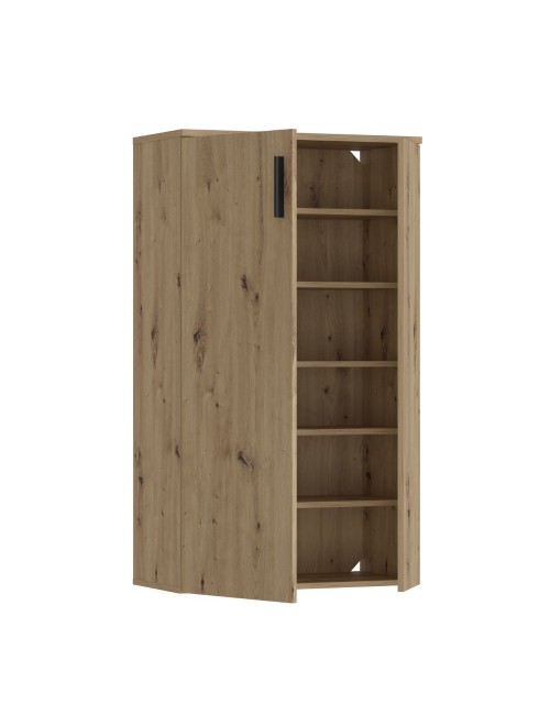 Mobile multiuso scarpiera 2 ante con 5 ripiani colore rovere Lucio 69x34x120H