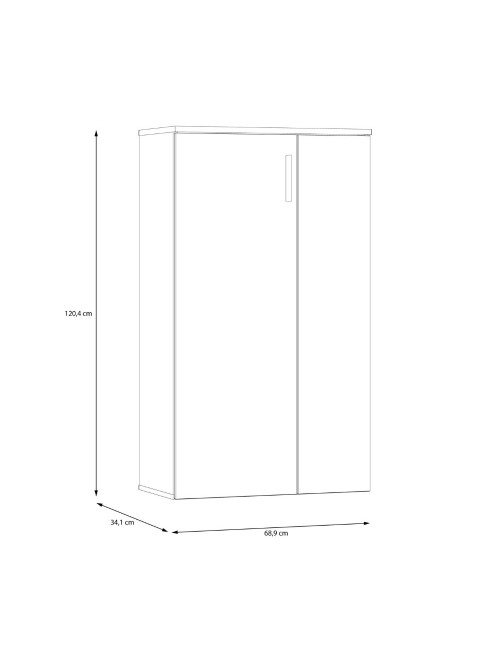 Mobile multiuso scarpiera 2 ante con 5 ripiani colore rovere Lucio 69x34x120H