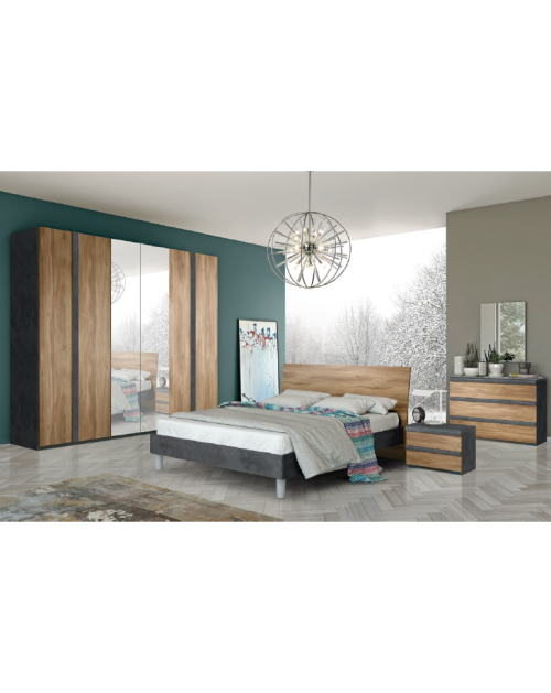 Camera da letto noce dark e antracite Borghese