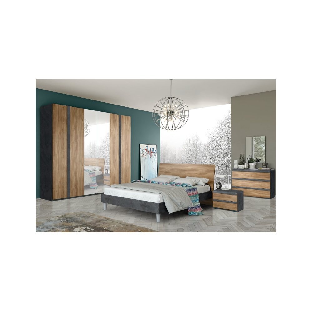 Camera da letto noce dark e antracite Borghese