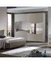 Camera da Letto matrimoniale Soave grigio con Letto contenitore e armadio 2 ante scorrevoli