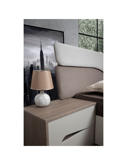 Camera da Letto con Letto Contenitore Soleil Cashmere e Rovere Caffè