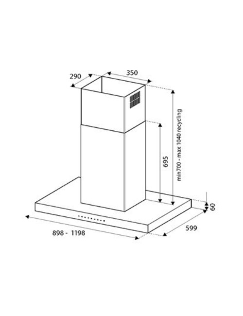 Cappa ad isola Bertazzoni KTI120PRO1XA 120 cm 1 motore a tre velocità inox classe A