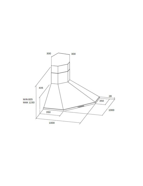 Cappa angolare parete Samet MCIX106 90 cm in acciaio inox