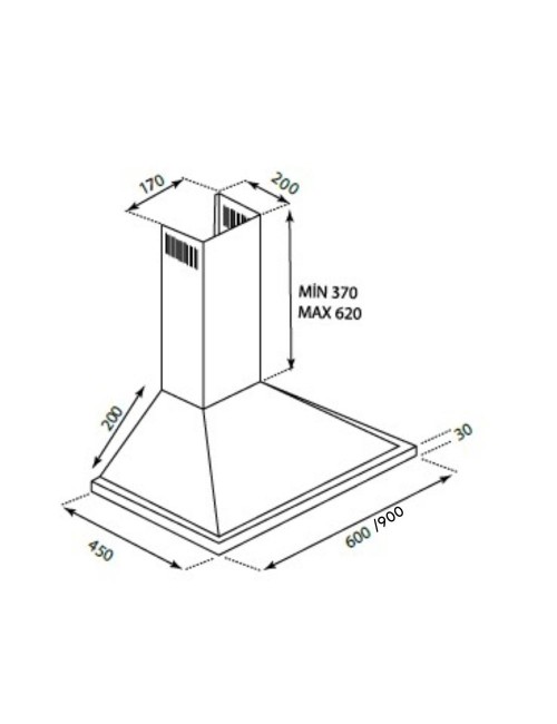 Cappa a Piramide 60 cm Eolo 60 Samet Colore Nero Prezzo