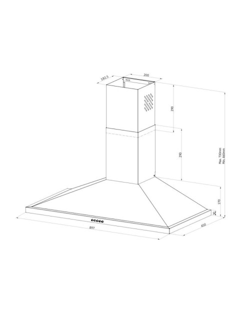 Cappa a Piramide 90 cm Eolo 90 Samet Colore Nero Prezzo
