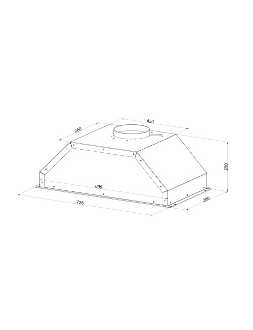 Cappa sottopensile integrata Samet Gruppo70 TB0272SAC luce led 3 livelli velocità colore silver classe D