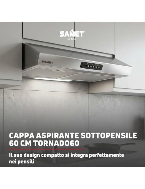 Gruppo Cappa Sottopensile Tornado 60 Samet Colore Inox Prezzo