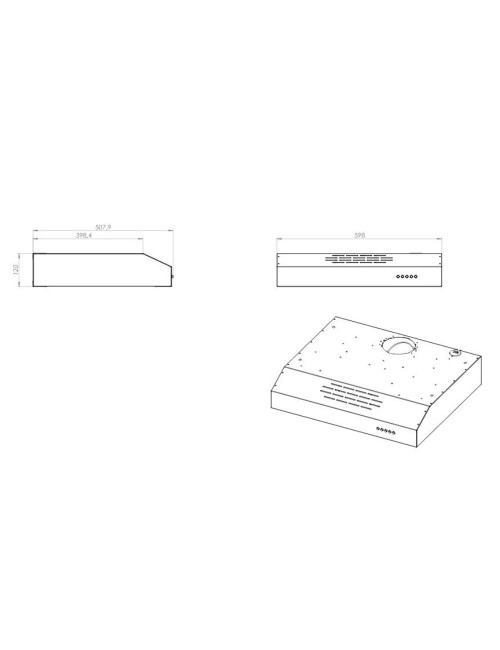 Gruppo cappa sottopensile 3 livelli Tornado6025WH bianco classe D