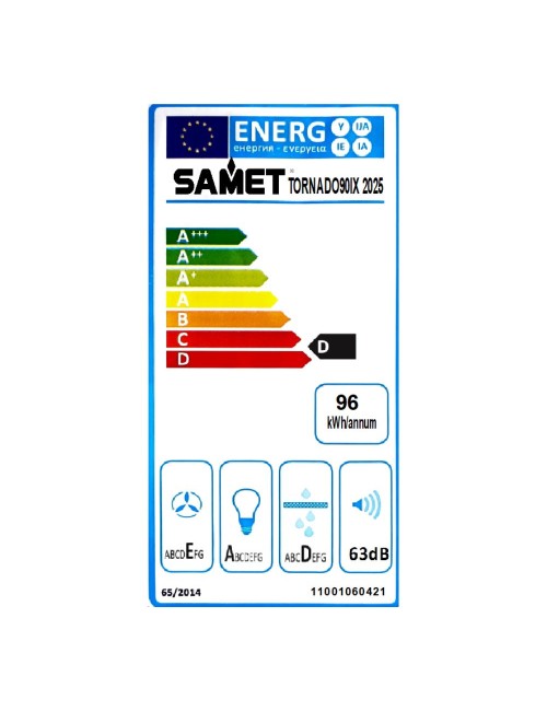Gruppo cappa sottopensile Tornado9025 inox Samet