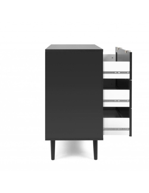 Cassettiera 3 Cassetti con Frontali Vimini Vienna03A Colore Nero