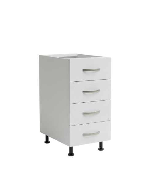 Cassettiera cucina 4 cassetti 40x59x82H colore bianco frassinato