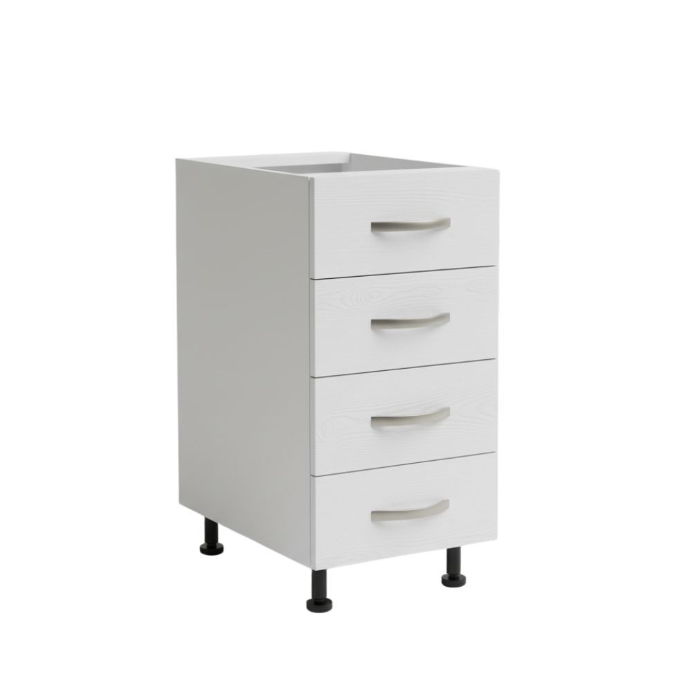 Cassettiera cucina 4 cassetti 40x59x82H colore bianco frassinato