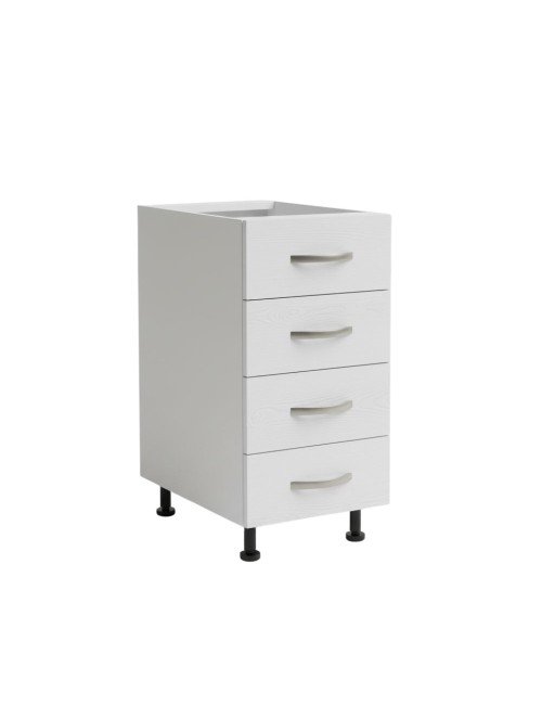 Cassettiera cucina 4 cassetti 40x59x82H colore bianco frassinato
