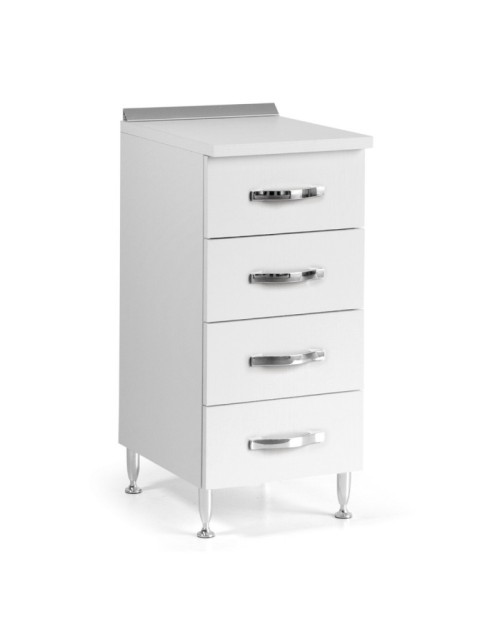Cassettiera 4 cassetti 40x50x85H colore bianco