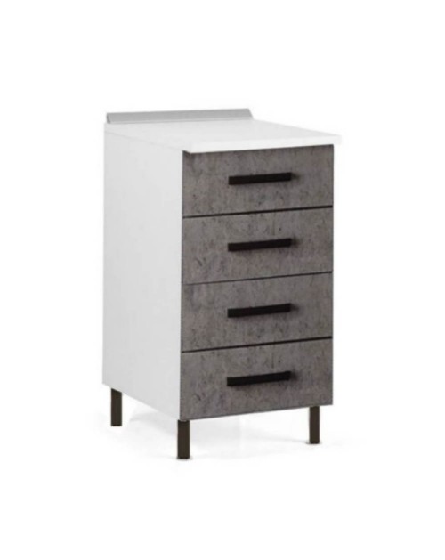 Cassettiera 4 cassetti 40x50x85H colore cemento