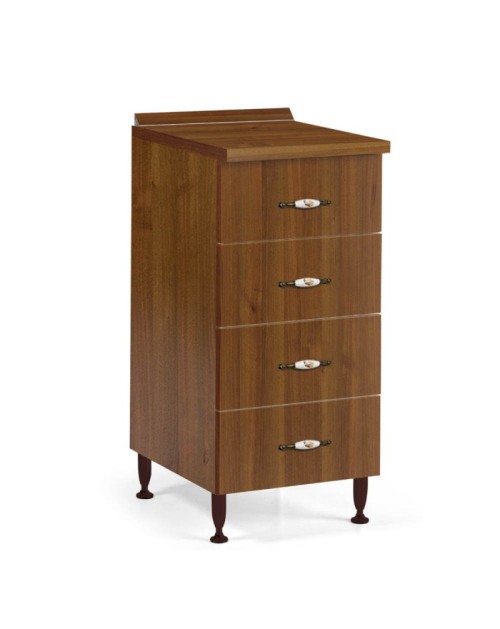 Cassettiera 4 cassetti 40x50x85H colore noce antico