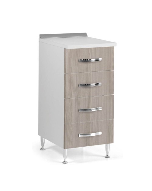 Cassettiera 4 cassetti 40x50x85H colore olmo