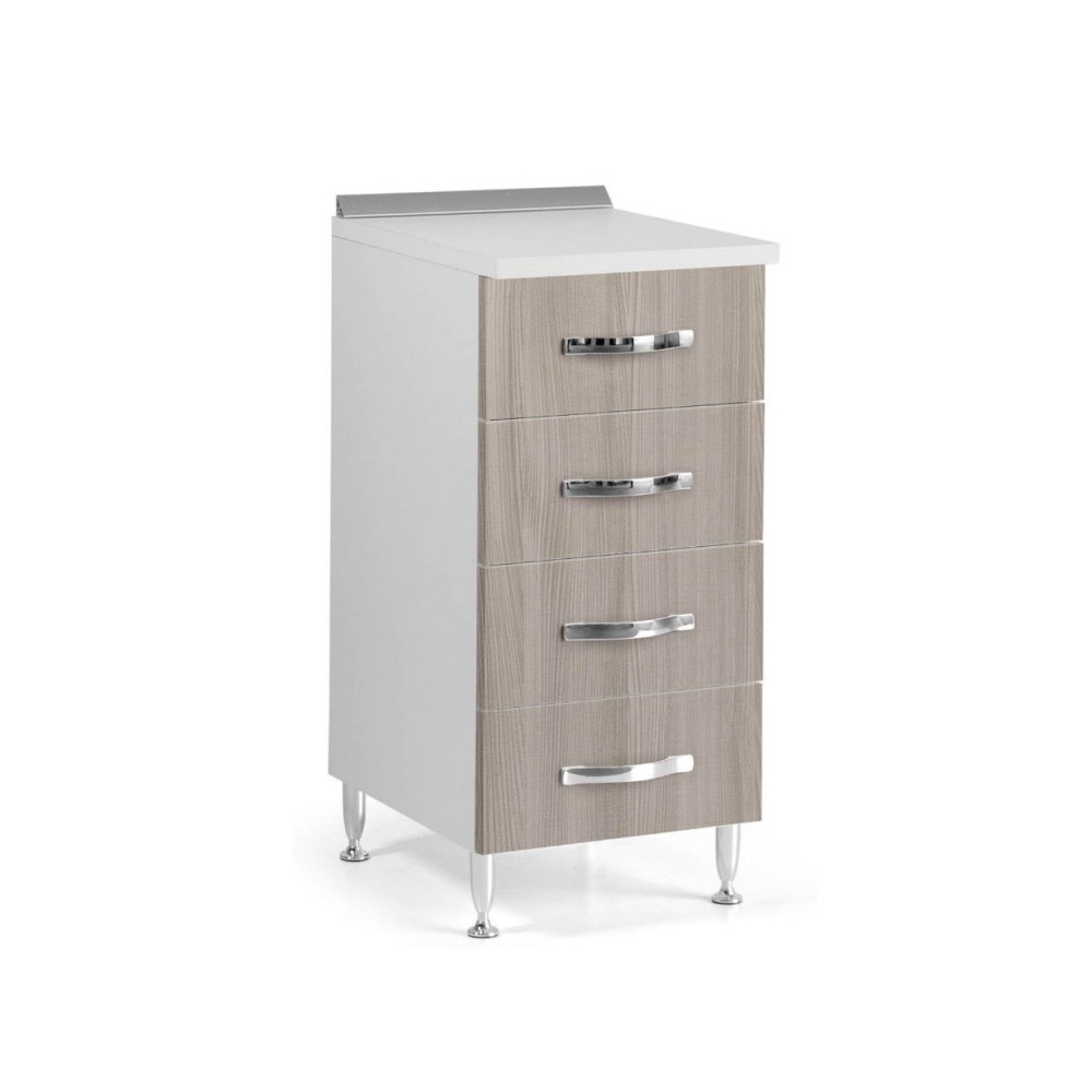 Cassettiera 4 cassetti 40x50x85H colore olmo