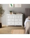 Cassettiera Berna con 4 cassettoni e 3 cassetti in legno massiccio bianco 110x40x80H