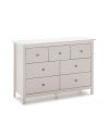 Cassettiera Berna con 4 cassettoni e 3 cassetti in legno massiccio bianco 110x40x80H