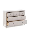 Cassettiera Berna con 4 cassettoni e 3 cassetti in legno massiccio bianco 110x40x80H