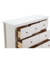 Cassettiera Berna con 4 cassettoni e 3 cassetti in legno massiccio bianco 110x40x80H