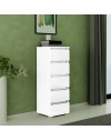 Cassettiera 5 cassetti 47x40x127h MONTATA colore bianco frassinato