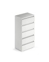 Cassettiera 5 cassetti 47x40x127h MONTATA colore bianco frassinato