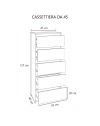 Cassettiera 5 cassetti 47x40x127h MONTATA colore olmo